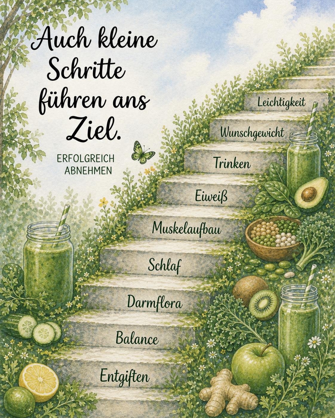 Gesunder Alltag mit frischen Zutaten und grünen Smoothies